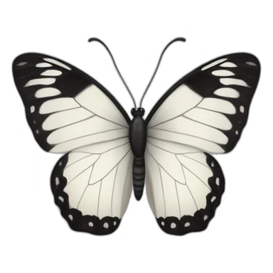 White and black butterfly sticker