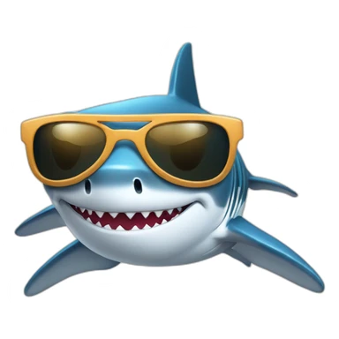 Shark with sunglass and chaîne sticker
