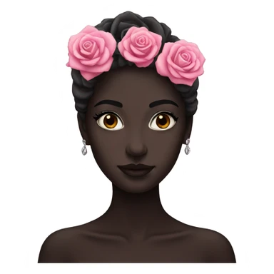 dark beauty with pink roses sticker