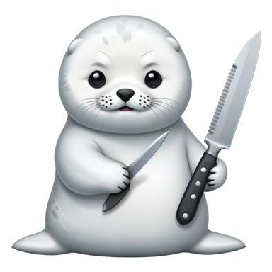 harp seal with knife sticker