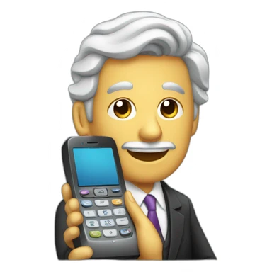 empresario teniendo una llamada telefonica con su celular sticker