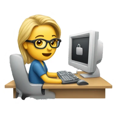 A designer working on a computer sticker