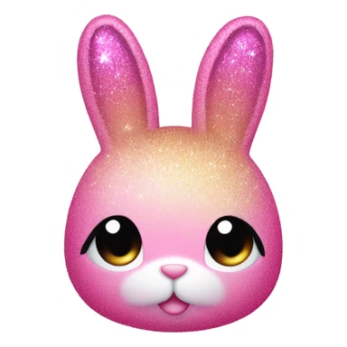 Pink ombre bunny with glitter  sticker