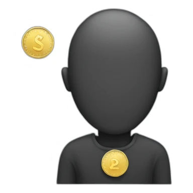 faceless man with coin head sticker