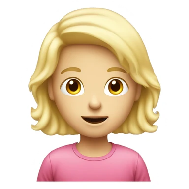 talking blond child with speech bubble near sticker