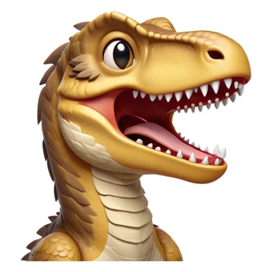 Cinematic Cute Yawning jurassic park Velociraptor Portrait Emoji, Head tilted slightly with a dramatic, wide-open yawn, showcasing a lean, powerful body with a relaxed snout and sleepy, half-closed eyes that hint at both ferocity and fatigue, Simplified yet irresistibly cute features, highly detailed, glowing with a soft, cozy prehistoric glow, high shine, relaxed yet expressive, stylized with a hint of whimsical ancient ease, soft glowing outline, capturing the essence of a drowsy yet endearing jurassic park Velociraptor that appears ready to stretch and yawn its way out of the screen! sticker
