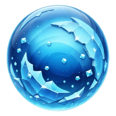 blue planet, glass Planet, surface covered in glowing crystals with lots of dust sticker