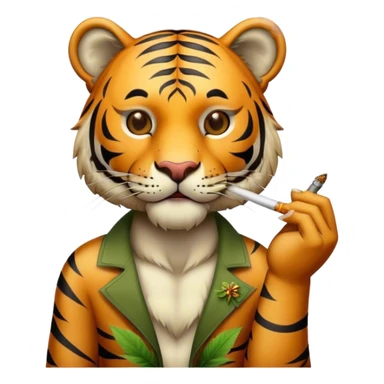 Tiger smoking weed  sticker