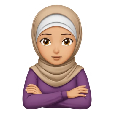 Arms crossed holding neck mad girl that’s a hijabi girl  sticker