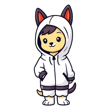 Girl dresses as a dog sticker