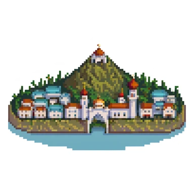 illustration of Nalchik city in pixel art style sticker