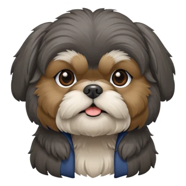 Small all dark grey shih tzu sticker