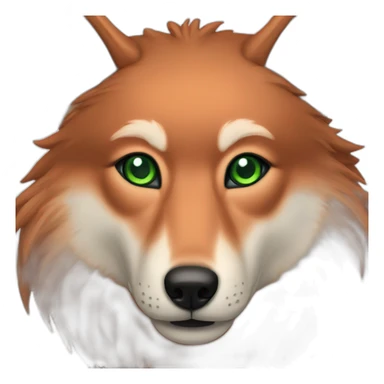 Copper Wolf with green eyes sticker