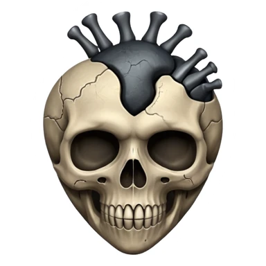 heart with a dark skull sticker