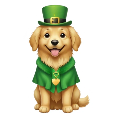 Golden retriever wearing st Patrick’s day outfit sticker