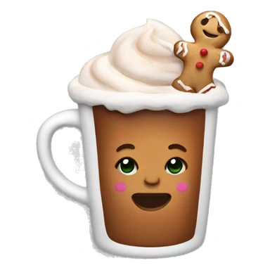 Gingerbread women with hot chocolate  sticker