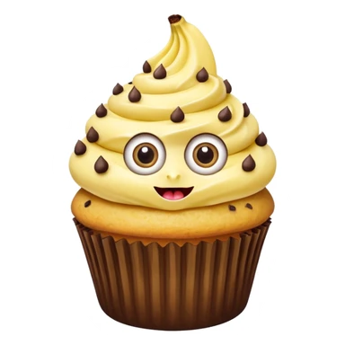 big mustached banana cupcake big eyes sticker