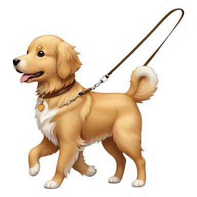 Dog with leash sticker