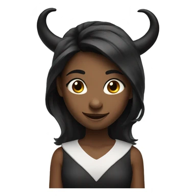 Smiling girl with Black horns  sticker