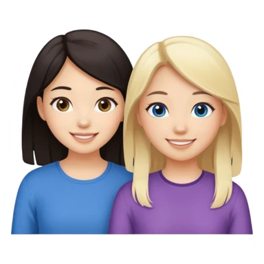 Two girl best friends one Asian the other blonde sticker