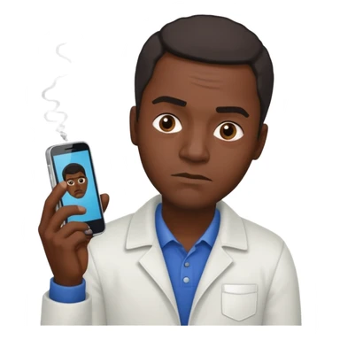 black man holding a phone with three lines of coke on it sideways  sticker
