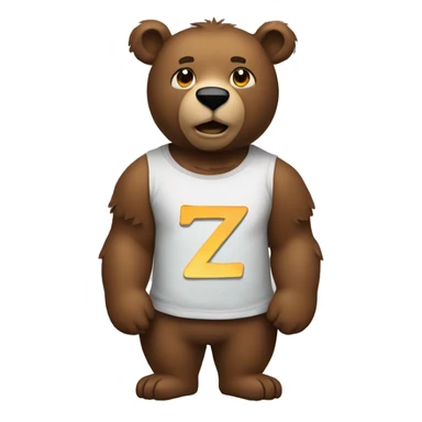 A bear with a T-shirt with a big Z on it. sticker