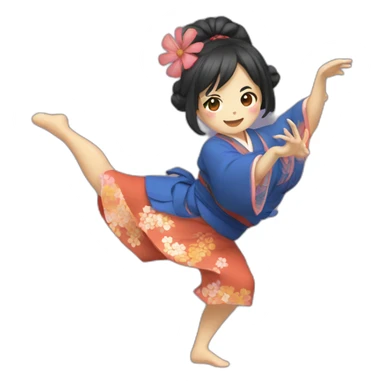 japanese girl dancing forró sticker