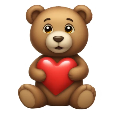 teddy bear with a heart in his hands sticker