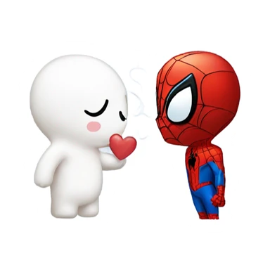 spiderman and cinnamoroll kissing sticker