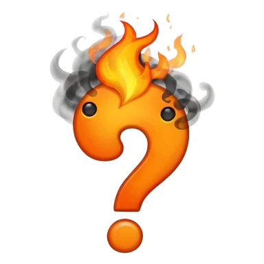 Burning question mark sticker