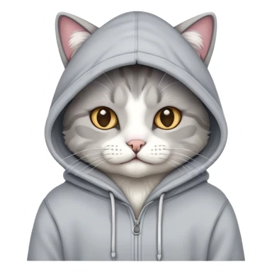 Cat wearing hoodie sticker
