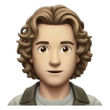 Eddie Munson Joseph Quinn with curled long hair stranger things sticker