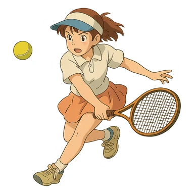 tennis player in action sticker