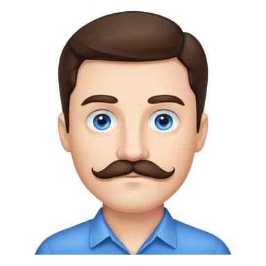 Brunette man with mustache and blue eyes  sticker