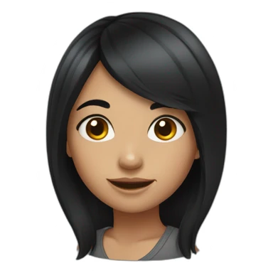 Girl with black hair and dimples sticker