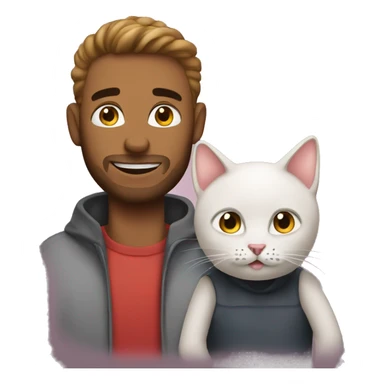 man dating with cat sticker