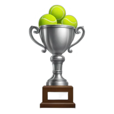 champion trophy with tennis balls inside sticker