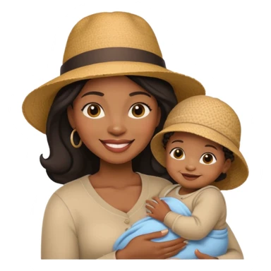 black Mother with Hats with her baby sticker