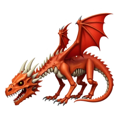 Bloody skeletal skeleton bone dragon sticker