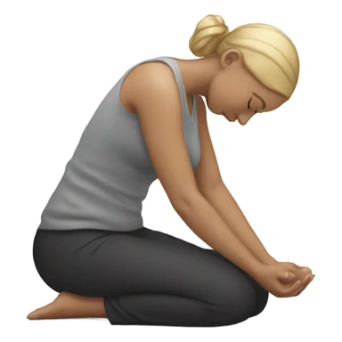 White Woman on knees praying sticker