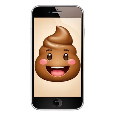 mobile phone with poop emoji on the screen sticker