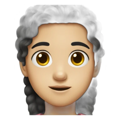 Kid with black hair big eyes sticker