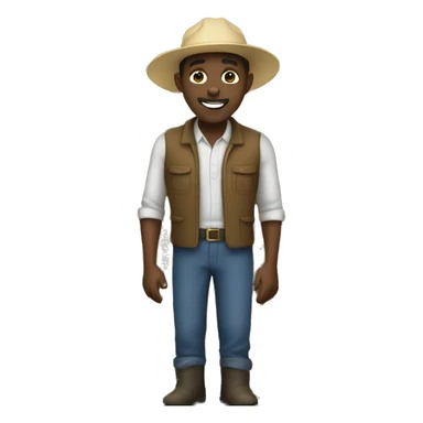 Black man farming sticker