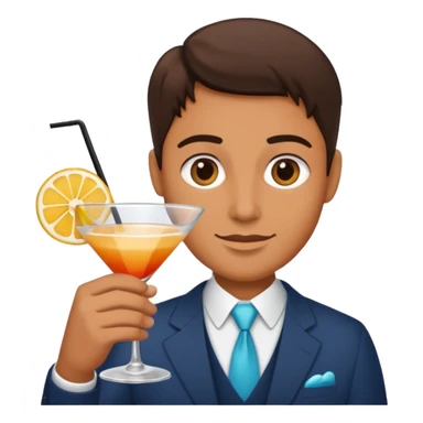 Chat avec un coctail sticker