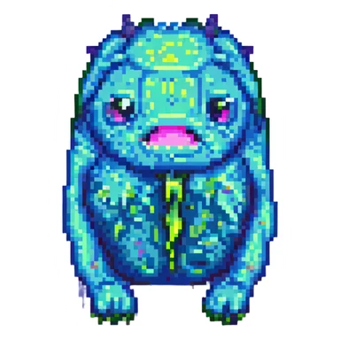 slime monster pixel art sticker