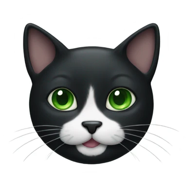 black cat with green eyes and a white mustache  sticker