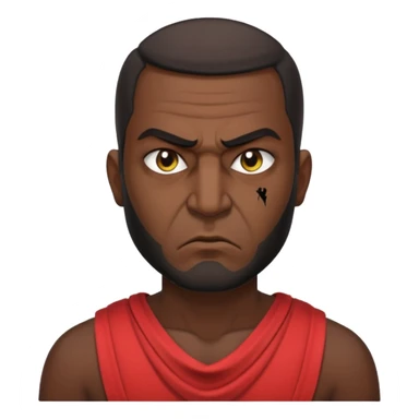 an angry Iraqi, in profile, chest-high sticker