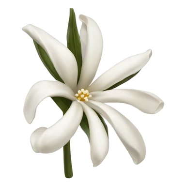 Dark vanilla bean with white flower sticker