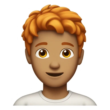 an orange brown hair boy  sticker