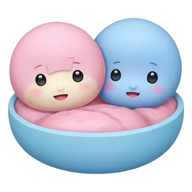 2 cute japanese mochi kawaii in pastel sticker